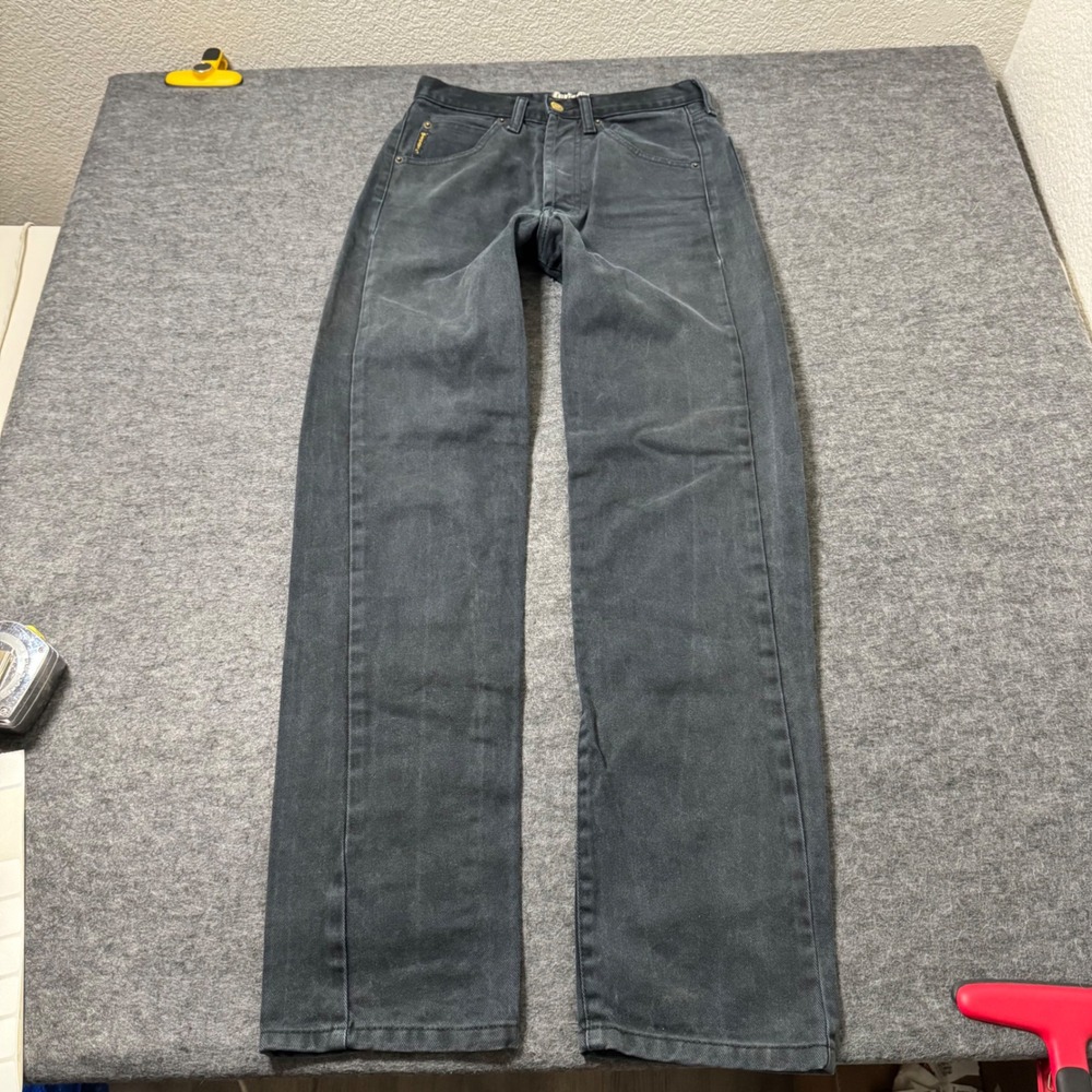 Vtg 90s Armani Jeans Womens Faded Black High Waist Straight Leg Denim 27